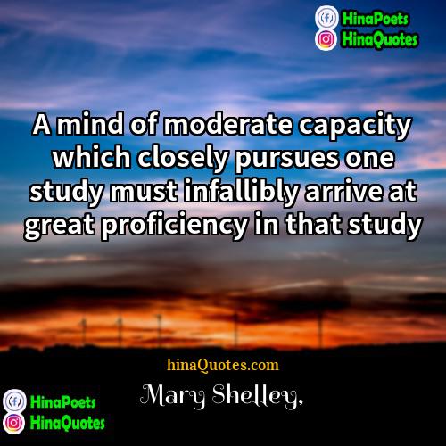 Mary Shelley Quotes | A mind of moderate capacity which closely